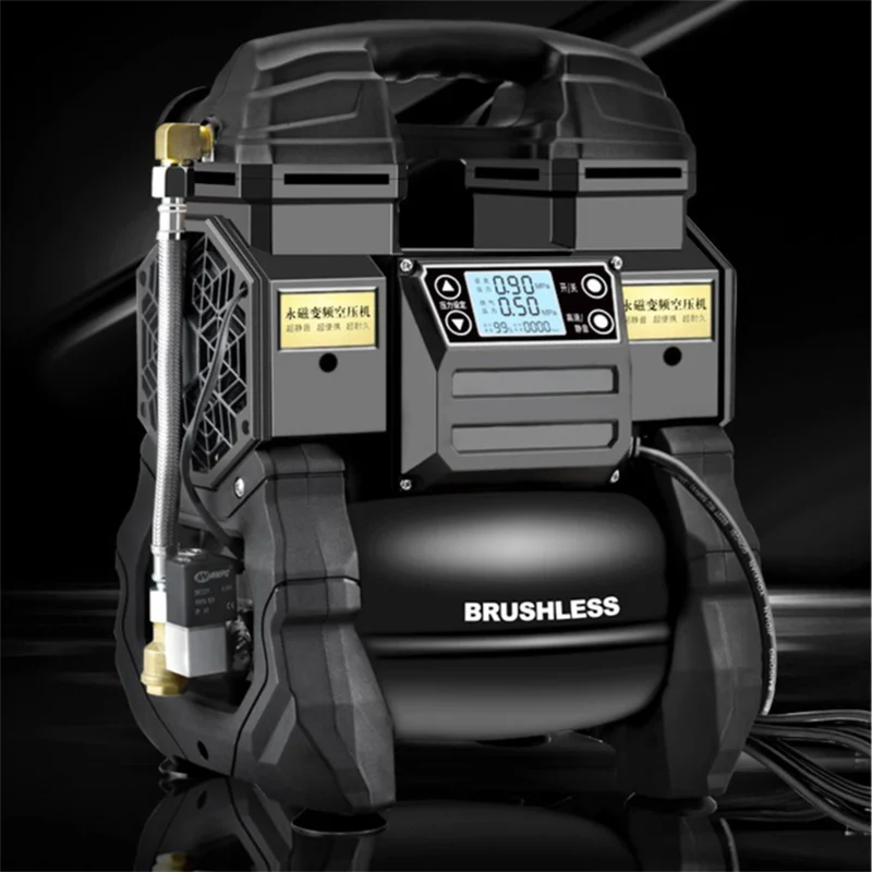 Brushless Mute Air Compressor Pump Small Permanent Magnet Variable Frequency Air Compressor with LCD Display