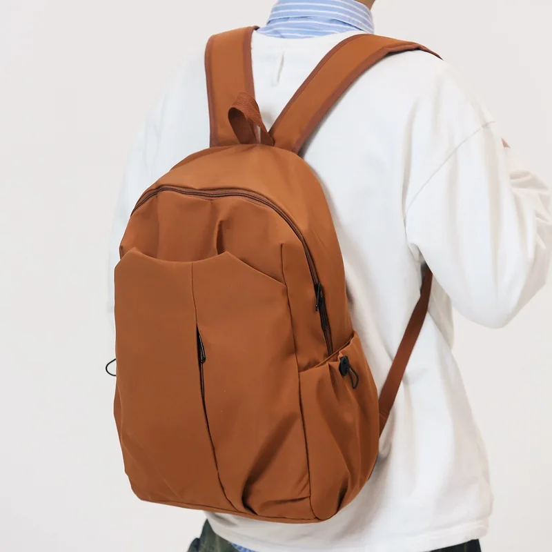 Mochila Unisex de diseño de tendencia, bolso escolar de gran capacidad, Color sólido, Simple, para teléfono, tableta, PC, almacenamiento, estilo Preppy, estudiantes