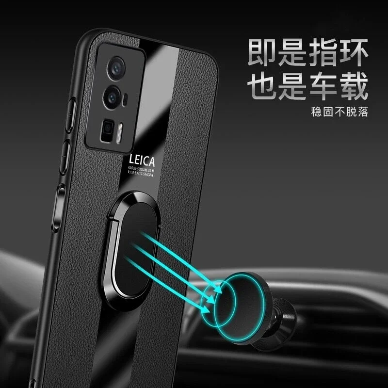 For Poco F5 Pro Case Magnetic Ring Phone Cover For Xiaomi Poco F5 F 5 F5Pro 5G Luxury PU Leather Capa Silicone Shockproof Bumper