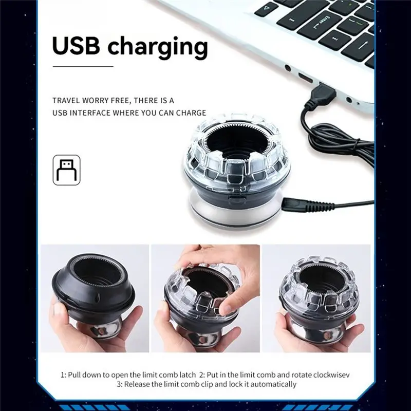 A11R Professional Hair Clippers For Men Automatic Circular Hair Trimmer Cordless Self-Haircut Kit With LED Display