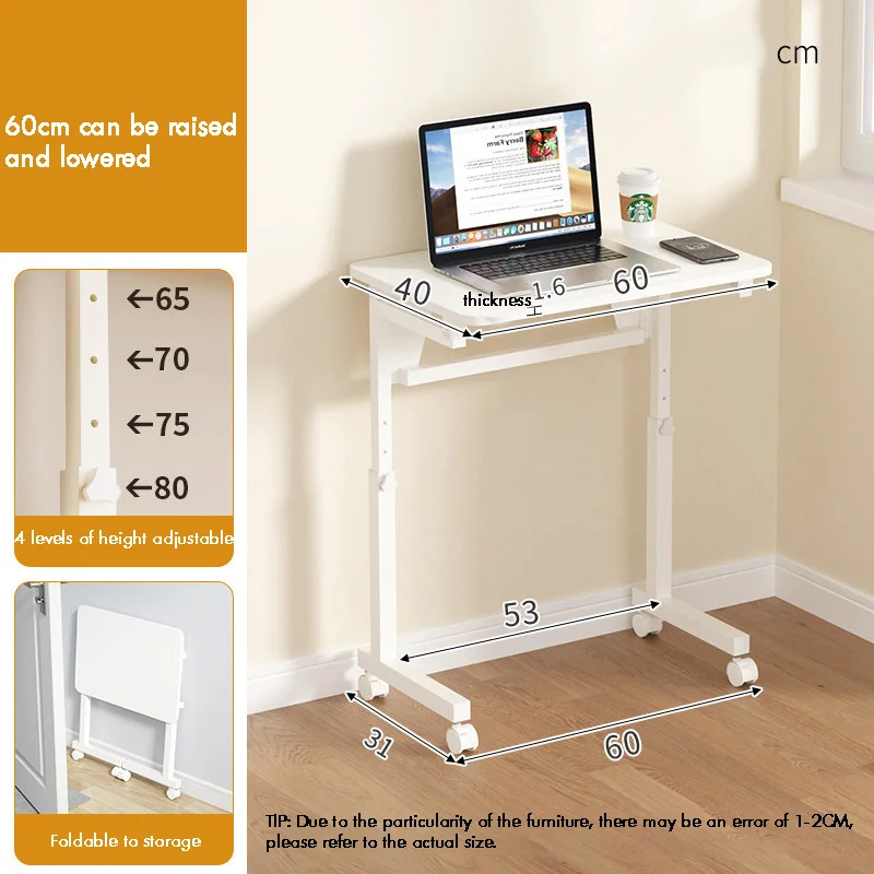 Mobile Folding Desk Home Computer Simple Study Table Dormitory Lift Table Portable Workstation for Small Spaces
