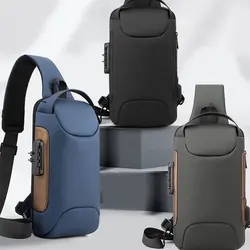 Men Anti Theft Chest Bag Shoulder USB Charging Crossbody Package School Short Trip Messengers Gym Men’s Sling Sports Pack