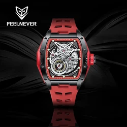 LIGE men's watch luxury tourbillon automatic mechanical clock men's watch waterproof rubber strap luminous watch watch for men