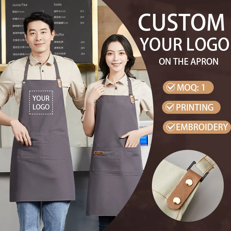 100% Chất Lượng Hàng Đầu Nam Đầu Bếp Tạp Dề Tùy Chỉnh Logo Công Việc Nhà Bếp Tạp Dề Tùy Chỉnh Nữ Nhà Hàng Thêu Tạp Dề Hoặc In Tạp Dề