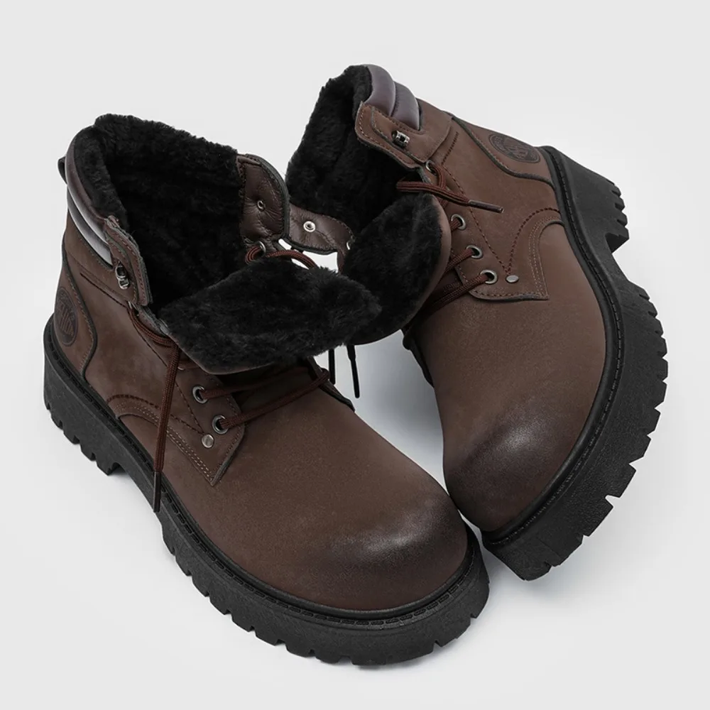 

Ankle Boots Winter High Top Sneakers for Men 2025 New Man Snow Casual Shoes Fashion Anti Slip Outdoor Man's Safe Work Wear Retro