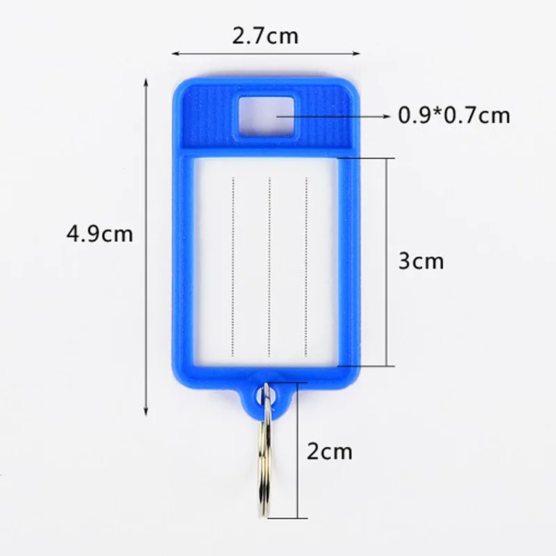 50 Pcs Plastic ID Key Tags Labels Key Chains With Split Ring Numbered Name Baggage Luggage Tags Key Rings School Office Supply