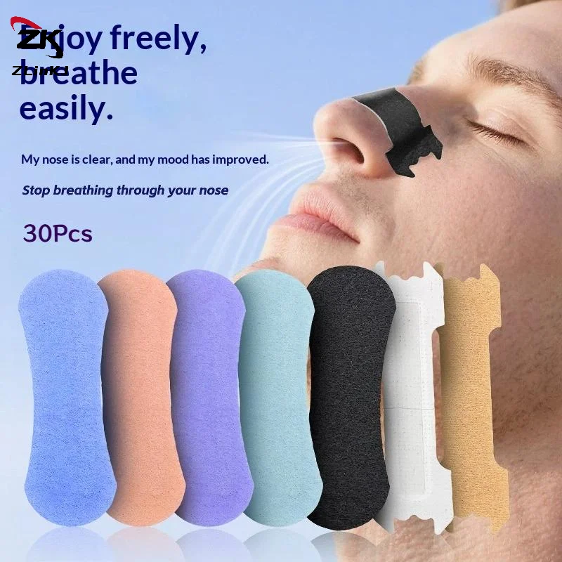 30Pcs Better Sleep Anti-Snoring Nasal Strip For Breathing Correction Physical Expansion Nasal Patch Anti Snoring Nose Strips