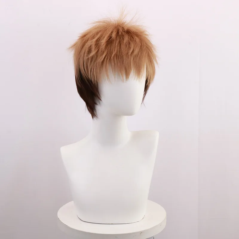 Attaque sur Titan-Jean Kirstein perruque dégradée marron Cosplay Anime perruque à ailes violettes