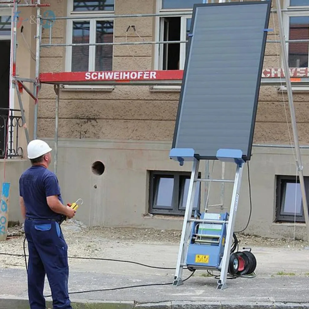 Electric Mobile Small Elevator Hoist, Steel Roofing Ladder Wire Rope Sling Lift For Solar Photovoltaic Panel