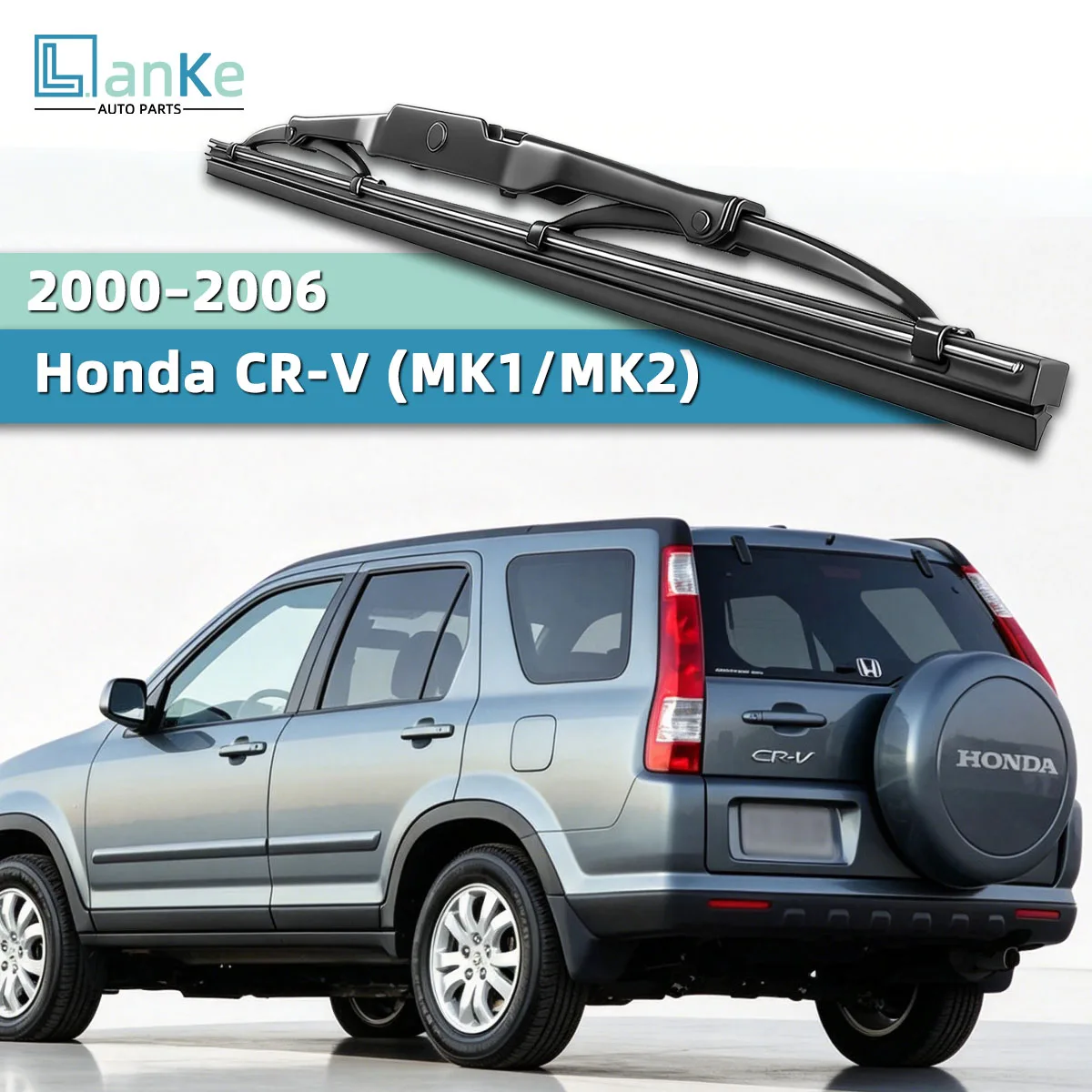 Braço e Lâmina do Limpador Traseiro para CR-V (MK1/MK2) 2000–2006, Substituição do Limpador de Para-brisa Traseiro, Estilo OEM, Acessório Traseiro de Carro em Borracha