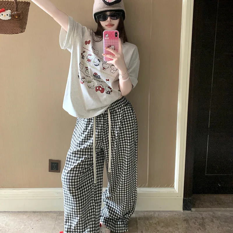 

New Spring and Summer Women's Short-Sleeved Trousers Pajama Set for Women Cartoon Home Clothes Girl Soft and Sweet Two-Piece Set