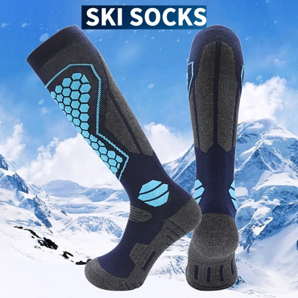

Thicker Design Ski Socks Wear-resistant High Elastic Sports Socks Professional Knee High Outdoor Hiking Socks Outdoor Sports