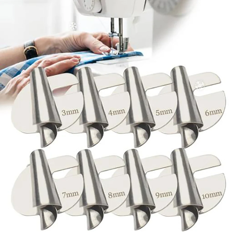 3-10mm Edelstahl Nähen gerollt Saum Puller Nähmaschine Presser Spiral Saum Fuß DIY Handwerk Näh werkzeuge Zubehör
