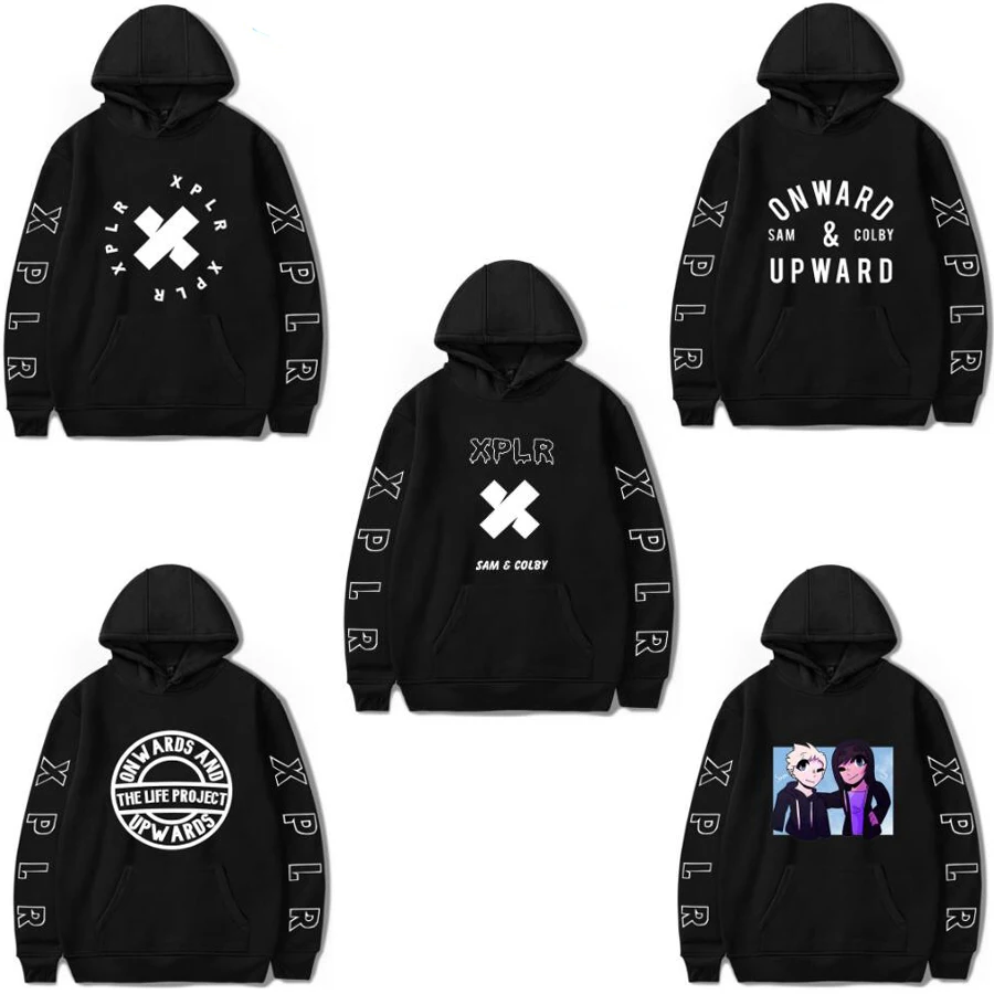 

Sam and Colby XPLR Merch Oversized Hoodie Women Men Harajuku Sweatshirt Streetwear Hip Hop Pullover Hooded Jacket Male Tracksuit