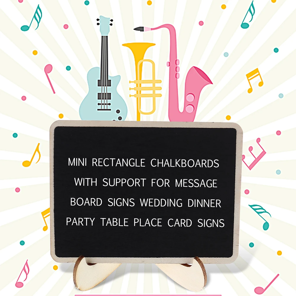 

20 Pcs Mini Chalkboard Signs Small Blackboard Display Message Sign Wedding Party Favor Buffet Label Erasable Wood Trim