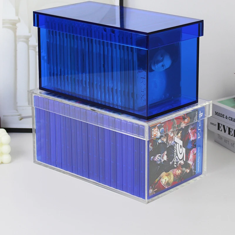 Acrylic Storage Box for CD,DVD,Movie Disc,Game Cassette,Disc Album Holder Bin Collectibles Dustproof Protection Case Organizer