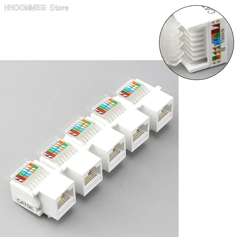 10Pcs RJ45 CAT5e Ethernet Network Keystone Jack Clip Module Wall Plug Connector