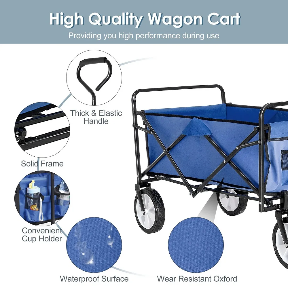 Pull-Along Folding Hand Cart Garden Wagon Trolley Festival Camping Bag Cart