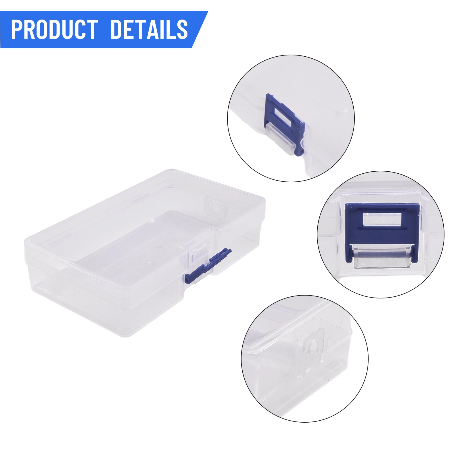 Latch Box Transparent Visible Storage Plastic Square Empty Box Plastic Jewelry Box Compartment Case Earring Bead Craft Case
