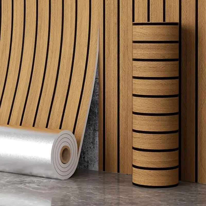 Thick Brown Grid Peel And Stick Wallpaper Faux Plaid Design Waterproof And Moisture-Proof Ideal For Walls Ceilings Home Decor