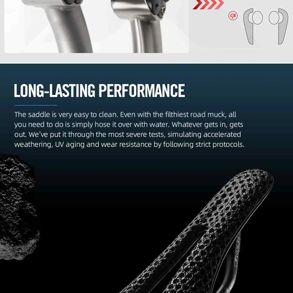 RYET 3D Gedruckt Carbon Fahrrad Sattel 140mm 143mm Superlight Road MTB Rennrad Sitz Sättel Kissen Radfahren sitzen Teile – Detail 10