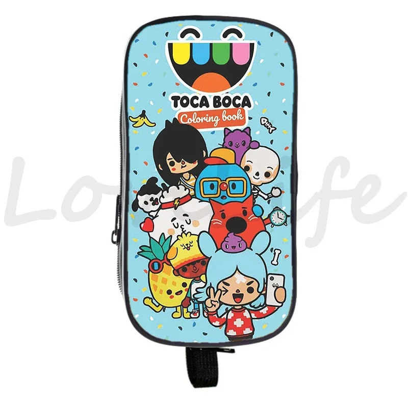 Toca Life World-bolsa de almacenamiento de papelería para niños y niñas, estuche para lápices, Anime, Toca Boca, suministros escolares