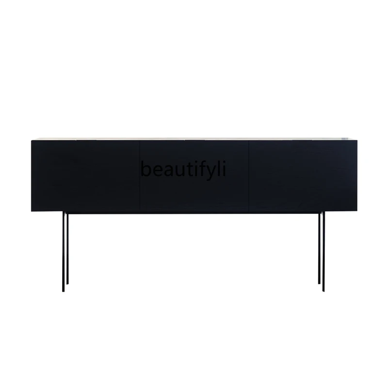 Modern Minimalist Sideboard Cabinet Dark Color Entrance Cabinet Japanese and Nordic Style Storage Cabinet