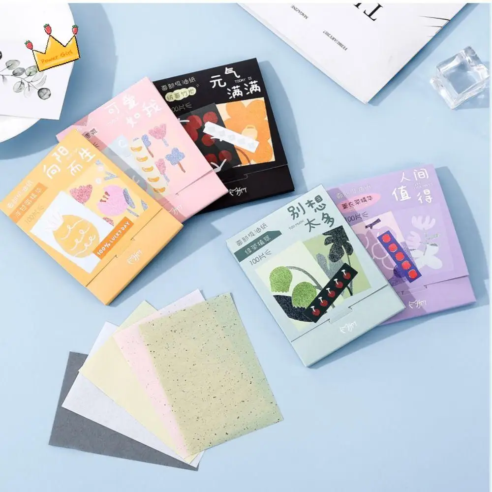 100Pcs Oil Removal Face Oil Blotting Paper Anti-grease Skin Care Oil Control Film Oil Control Green Tea Beauty Tools Summer