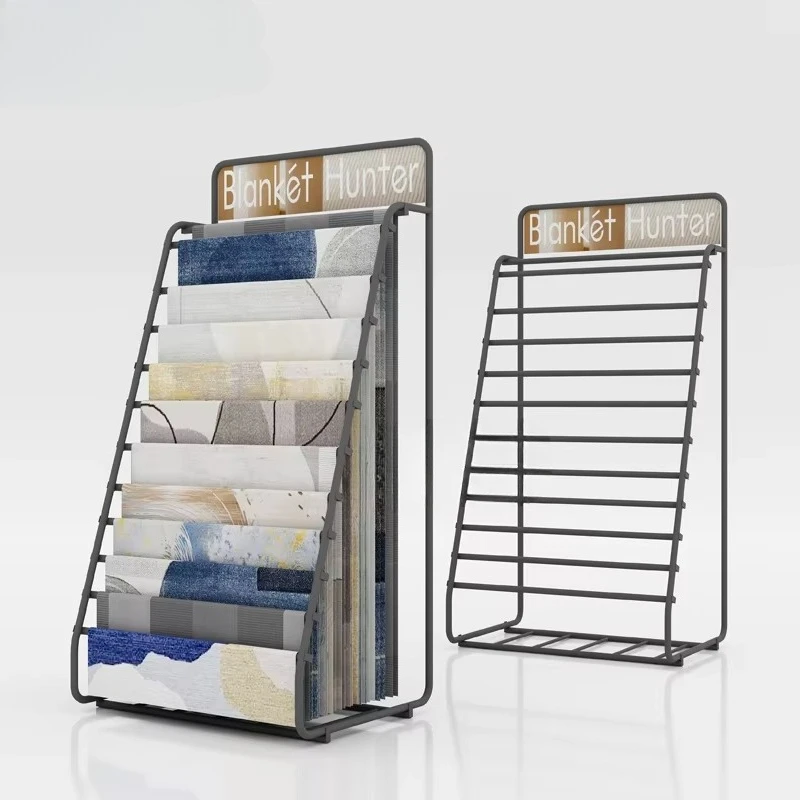 &c High Quality Customized Luxury Showroom Metal Flooring Eco-Friendly Sliding Shelves Hanging Display Roll Rack Stand