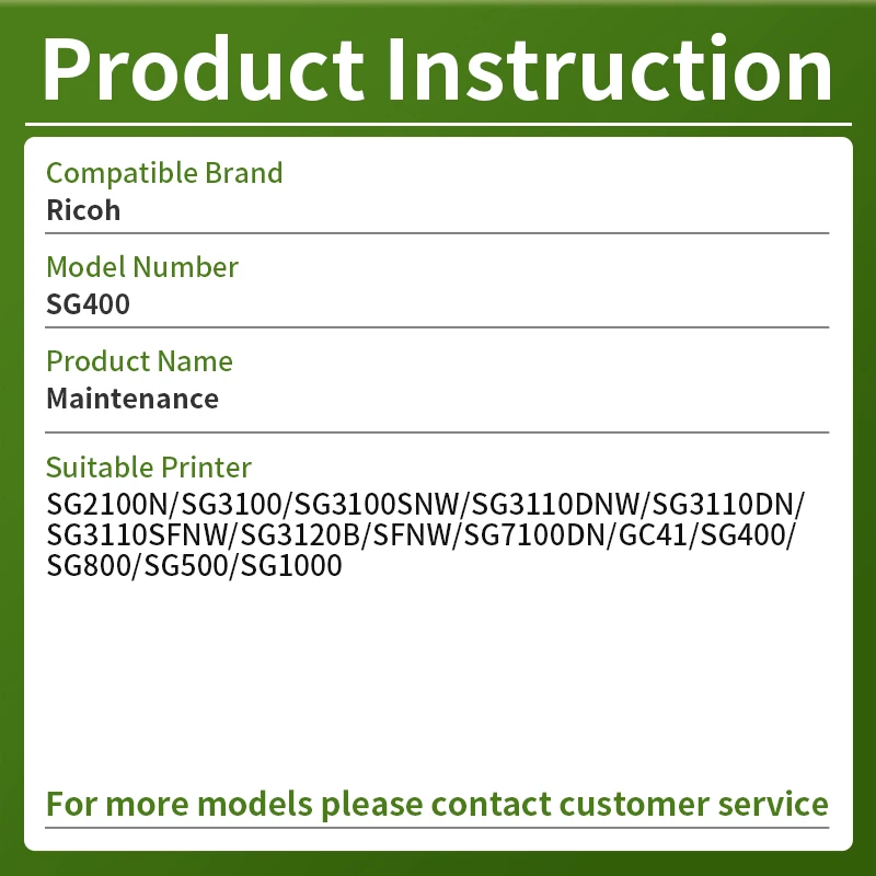 Compatibles avec les imprimantes SAWGRASS SG400 SG800 SG500 et 1000 IC41, entretien précieux, pour Ricoh Africo SG3110jazz SG3110ChrW SG3110SFMarin