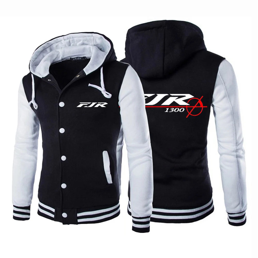 

2023 Spring Autumn FJR 1300 MOTORCYCLE Logo Print Patchwork Sleeve Pullover Hoodies Men's Harajuku Comfortable Baseball Uniform