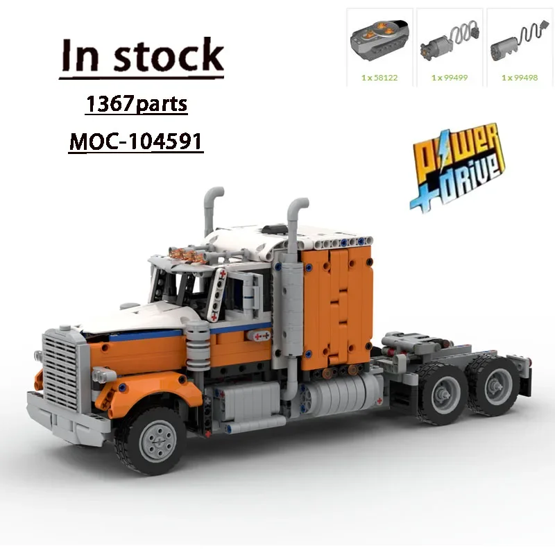 

MOC-104591 Compatible 42128 - Alternative Cargo Transport Truck 1367 Parts MOC Creative Boy Birthday Building Blocks Toy Gifts