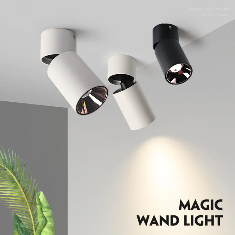 Dimmable LED Ceiling Light AC85-240V 7W 10W 15W LED Surface Mount Ceiling Light Foldable 360 Degree Rotatable COB Spot Light
