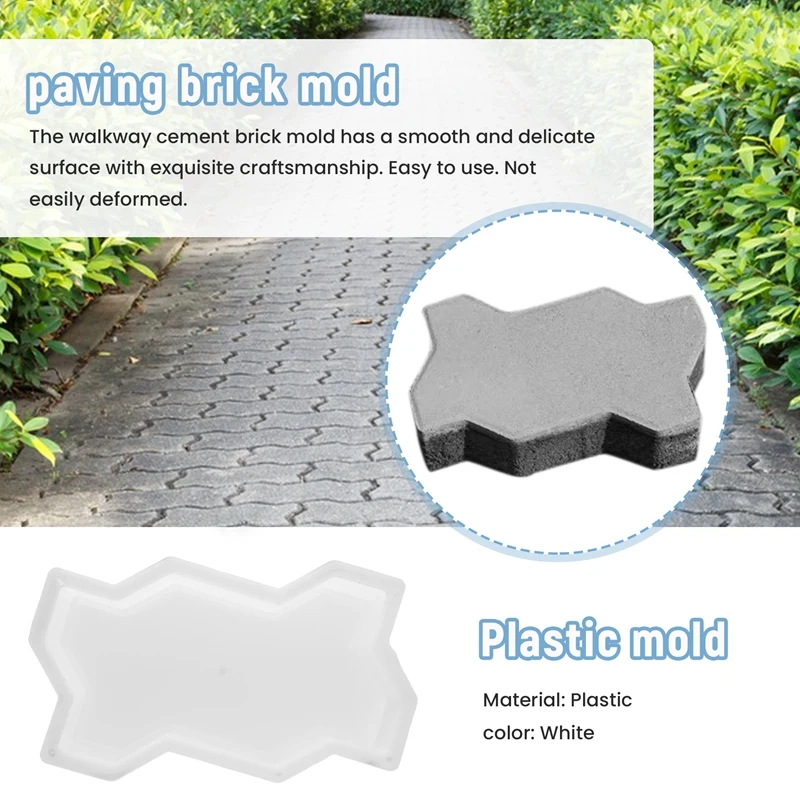 Three Waveform Garden Path Plastic Concrete Paving Brick Mold Diy Walkway Cement Brick Mold