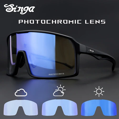 Imagen 2 del producto Gafas de Ciclismo Fotocromáticas Singa, Gafas de Sol para Ciclismo con Protección UV400, Gafas de Sol para Correr, Lentes para Bicicleta, Equipo de Protección Ocular