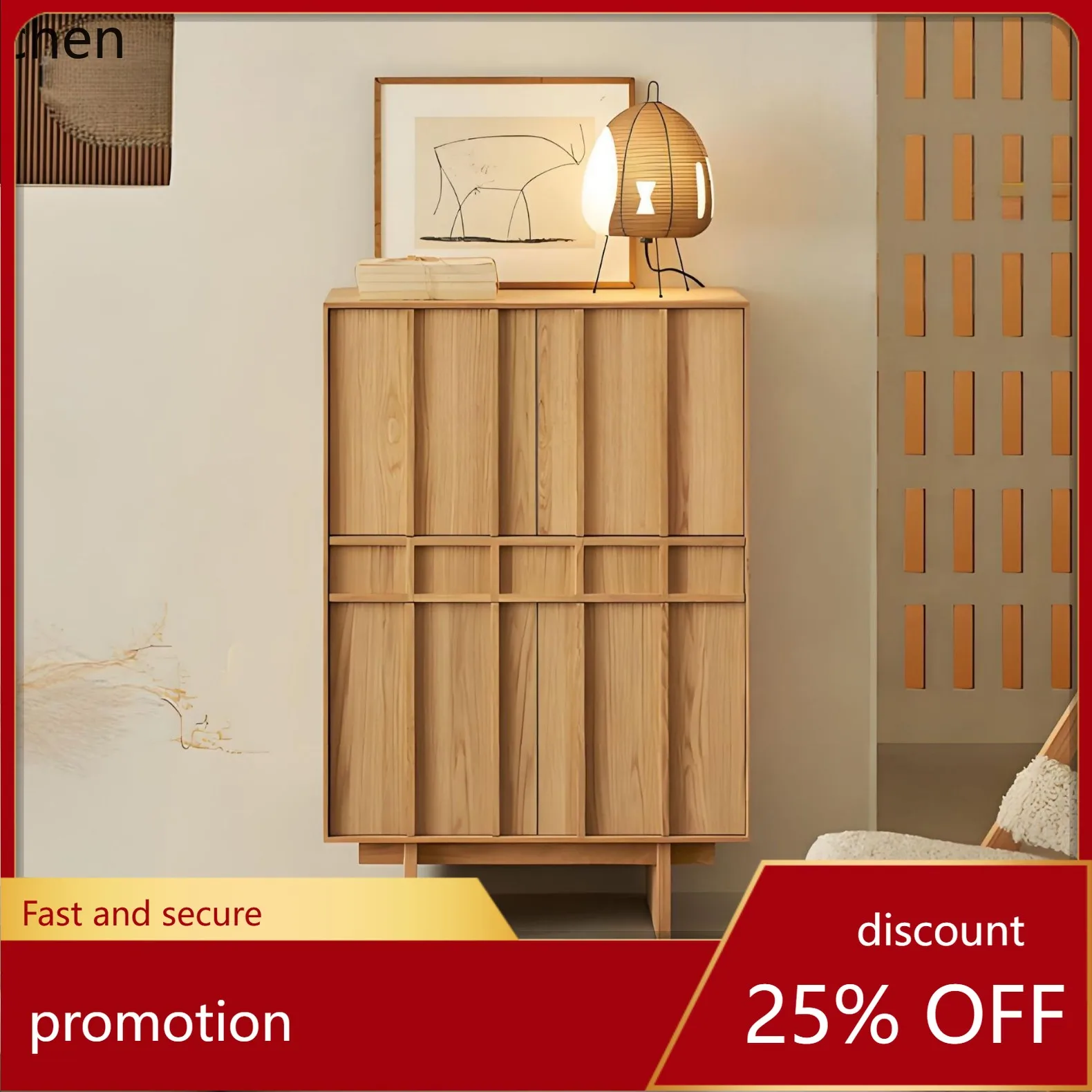 

HXL Minimalist Solid Wood Storage Living Room Organizer Chest Minimalist Style