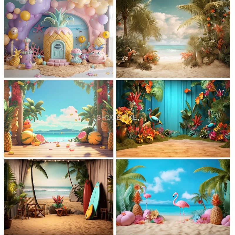 

Summer Beach Digital Printed Photography Backdrops Tropical Holiday Children Baby Birthday Party Photo Studio Background RD-02