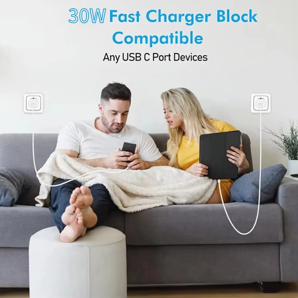 25W PD Fast Charger for Charging USB C Quick Power Adapter Cube iPhone 17 16 15 14 13 Pro Max Samsung S25/24/23 Xiaomi Huawei view 5