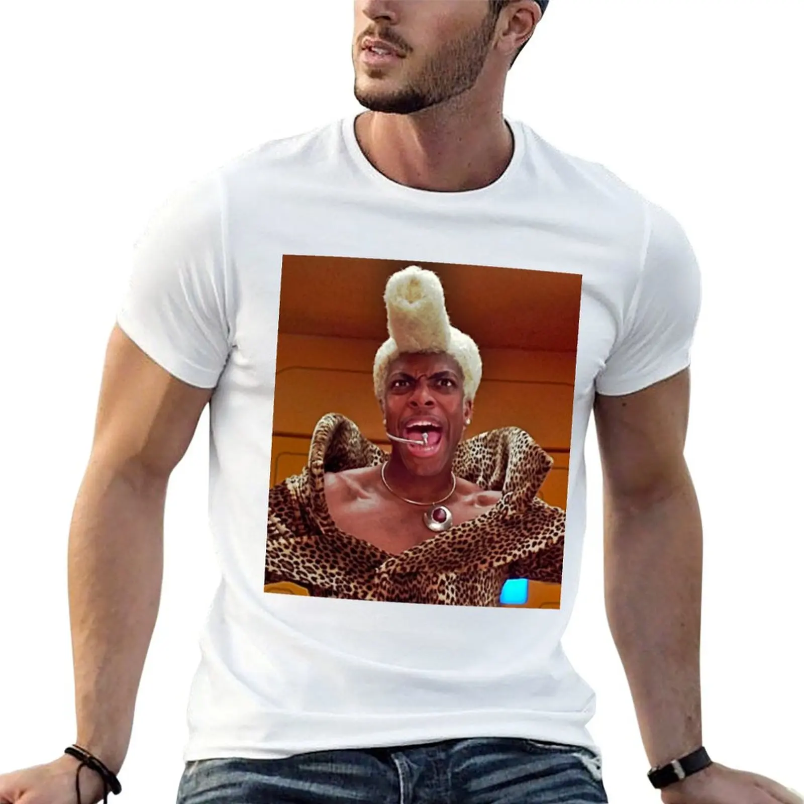 Chris Tucker Screaming T-Shirt Simple Casual Short Sleeve Cotton T-Shirt