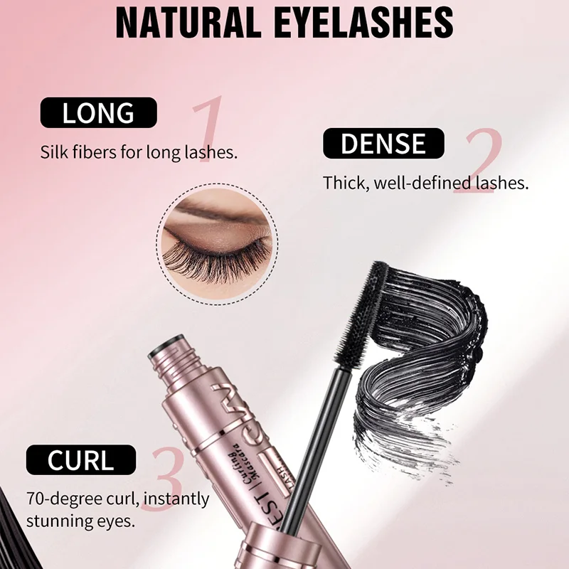 Mascara noir à friser pour cils, longue durée, imperméable, séchage rapide, conception de tête de brosse, optique d'allongement, cosmétiques, nouveau