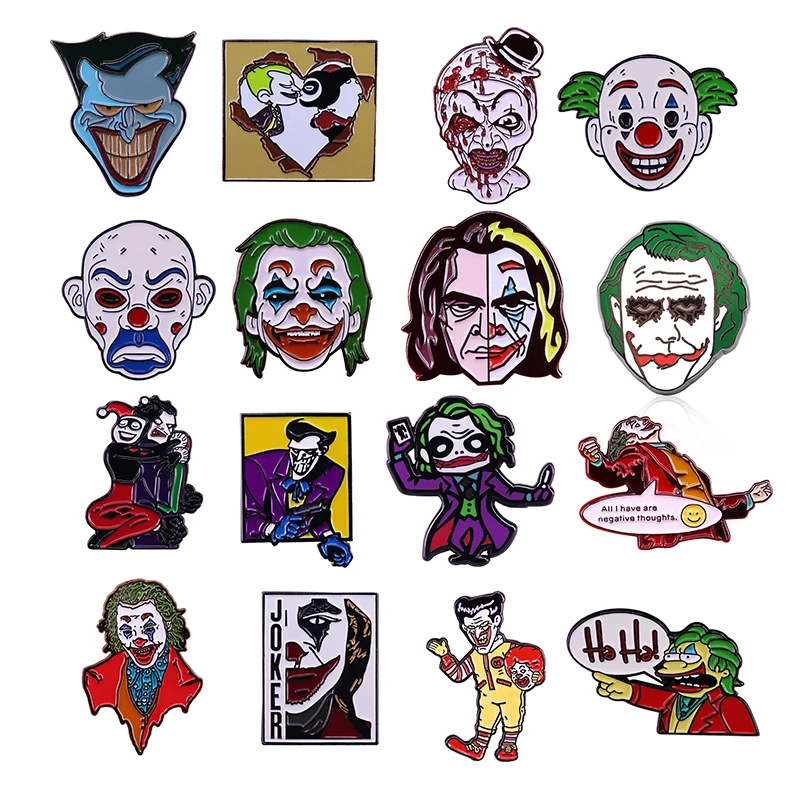 

Broken Soul Clown Bloody Horror Flash Brooch Sci-Fi Horror Movie Inspired Badge The Dark Knight Pin Creepy Halloween Gift