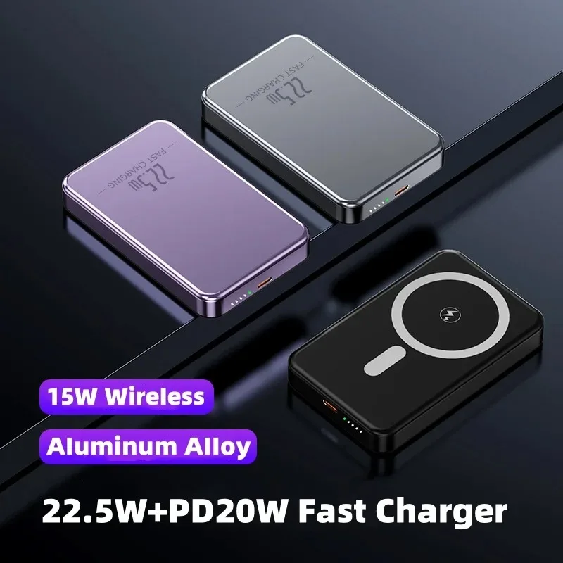 

Ultra Thin Magnetic 22.5WPower Bank 10000mAh Wireless Charger For Apple iPhone Samsung XIAOMI External Auxiliary Backup Battery