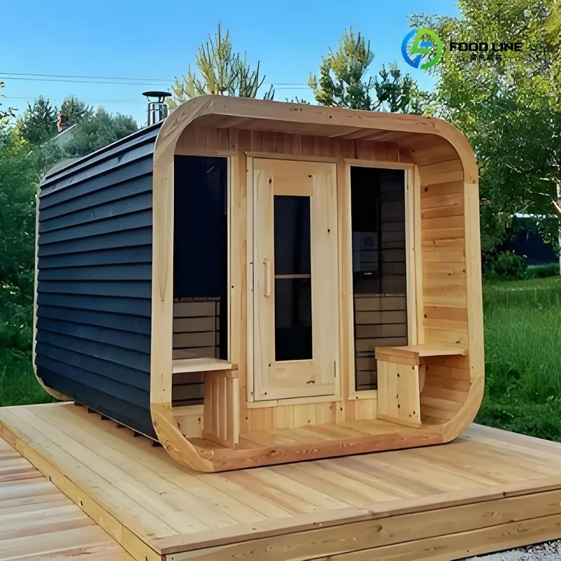 Outdoor Solid Wood Traditional Wet Steam Sauna Shower Room with Electric Control Panel Customized