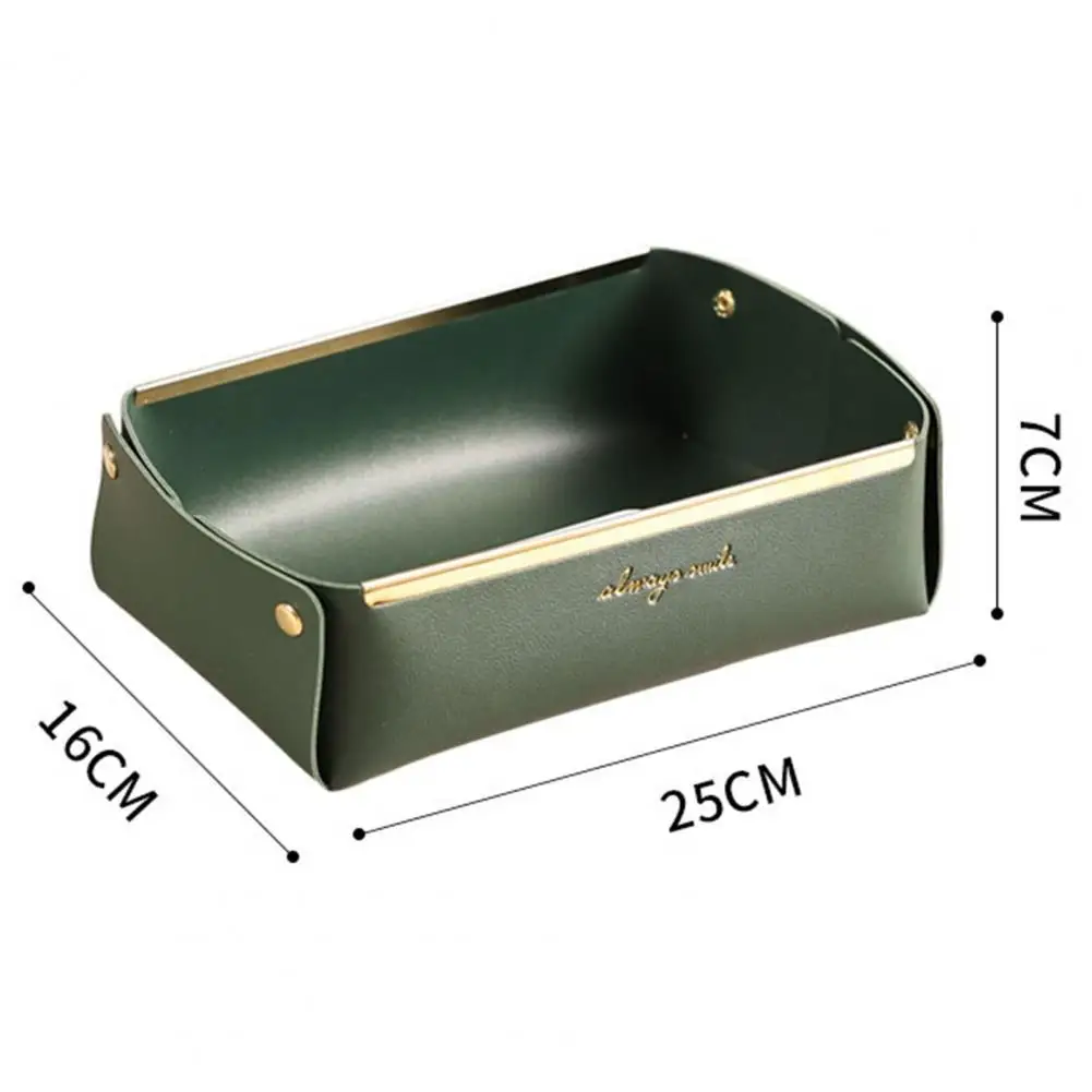 Storage Box Nordic Style Detachable Rectangular Multi-functional Faux Leather Keys Plate Household Supplies Storage Boxes Bins