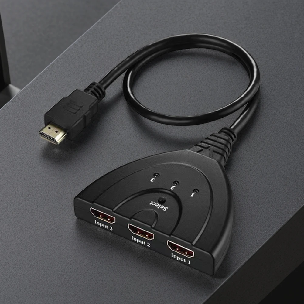 4k/1080p 3-Port HDMI-kompatibler Switcher-Wahlschalter mit 1,8 Fuß HDMI-kompatiblem Kabel 3 in 1 Out HDMI-kompatibler Hub für HDTV PS4
