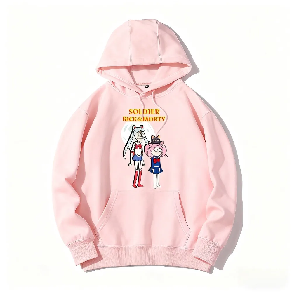 Sailor Moon nueva moda novedosa frijol Xiaomeng Rick y Morty conjuntamente parodia Sailor Moon ropa periferia de animé suéter con capucha