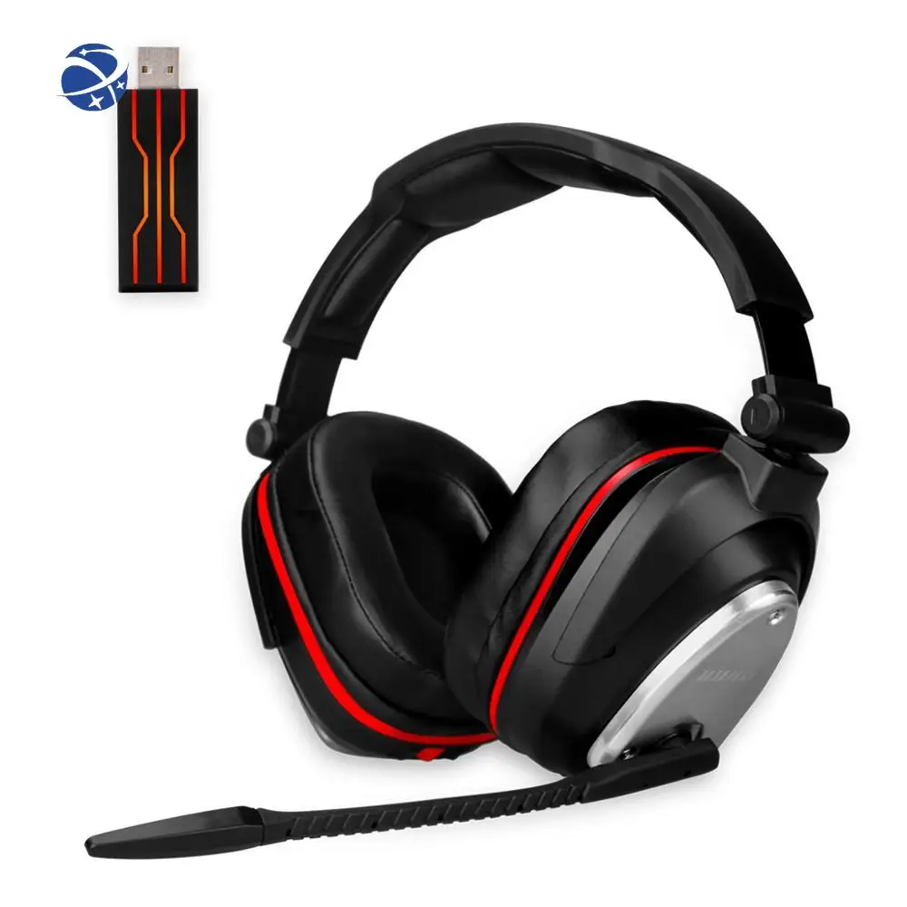 

2.4Ghz wireless gaming headphones 2.4Ghz wireless USB game headsets 7.1 surround sound big earmuffs for PS4 PC Switch