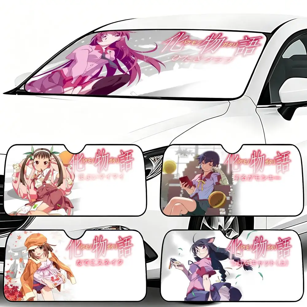 

B-Bakemonogatari-S Sun Visor Car Windshield Sunshade Foldable Automotive Protection Sun Block Cover