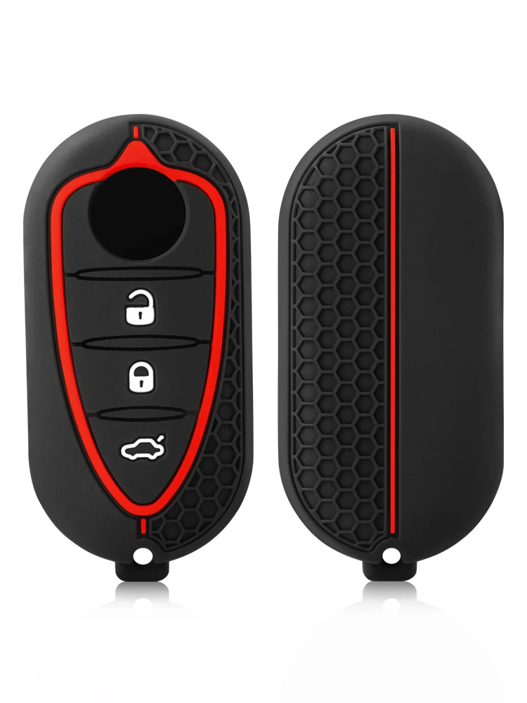 Coque de protection en Silicone pour clé de voiture, 3 boutons, pour Alfa Romeo Mito Giulietta GTO 159 GTA 4C Mito, télécommande à rabat, coque de protection de la peau