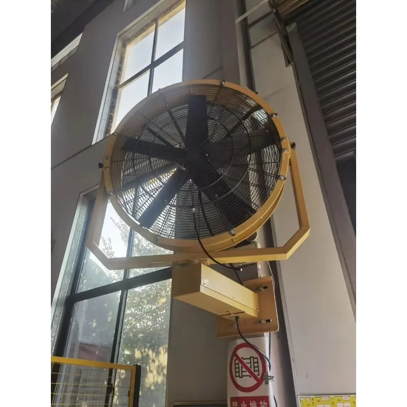 Kipas Dinding Motor Magnet Permanen Volume Tinggi Kebisingan Rendah 900mm Bilah Paduan Aluminium Magnesium Perlindungan IP67 Jangkauan 28m Luar Ruangan